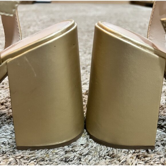 DREAM PAIRS Women’s Chunky Block High Heels Ankle Strap ~ Gold ~ Size 8.5 - Picture 8 of 10